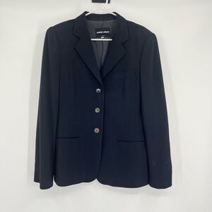 Giorgio Armani Suit Jacket Black Wool Single Breasted Notch Lapel Mens Size 44